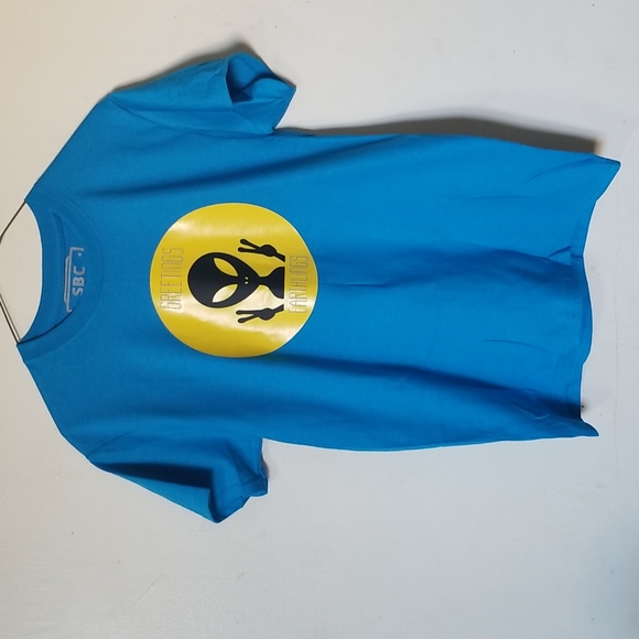 SBC Greetings Earthling Short Sleeve Blue Tee - Picture 3 of 6